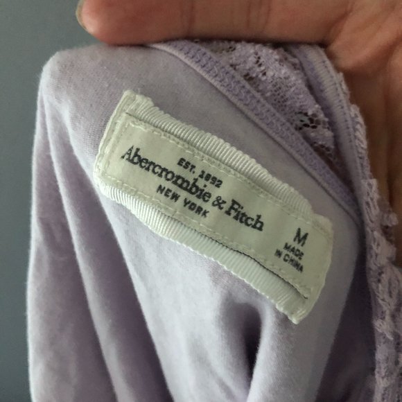 Abercrombie & Fitch Purple Lace Overlay Dress Medium - Picture 9 of 9